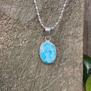 Silver Blue Pendant Necklace
